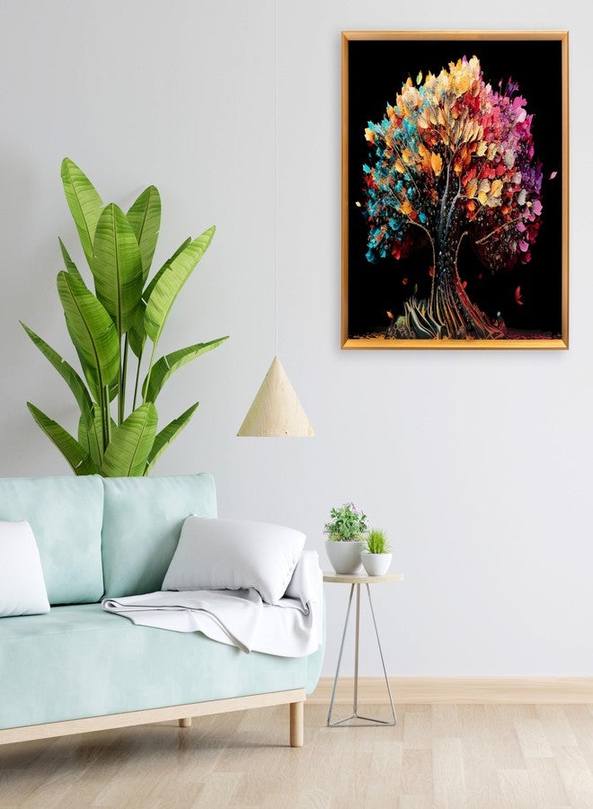 جيكرينا لوحة فنية ماسية على شكل شجرة الحياة من جيكرينا، مجموعات الرسم الماسي للكبار، رسم شجرة فنية بالأرقام للكبار، ترفيه منزلي، ديكور حائط، ماسات دائرية، مقاسات النمط - Image 5